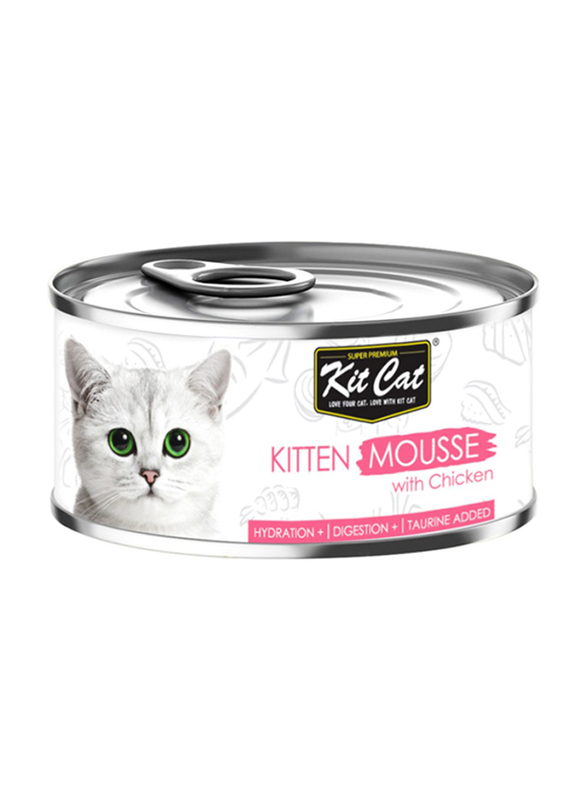 KitCat Kitten Mousse Chicken Can Cat Wet Food, 24 x 80g